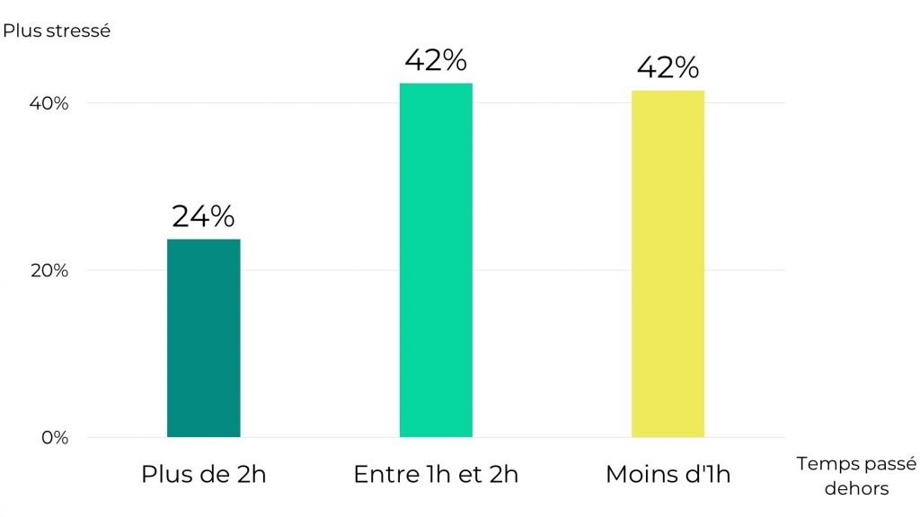 Impact du temps passé dehors sur le stress